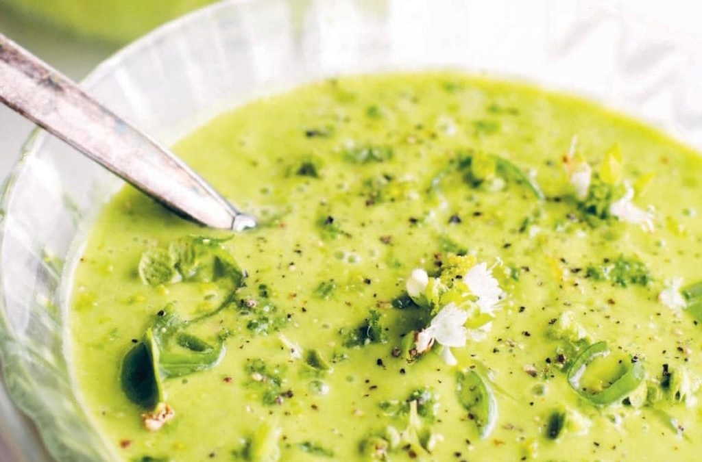 Crema di crescione di ruscello, yogurt e trota affumicata
